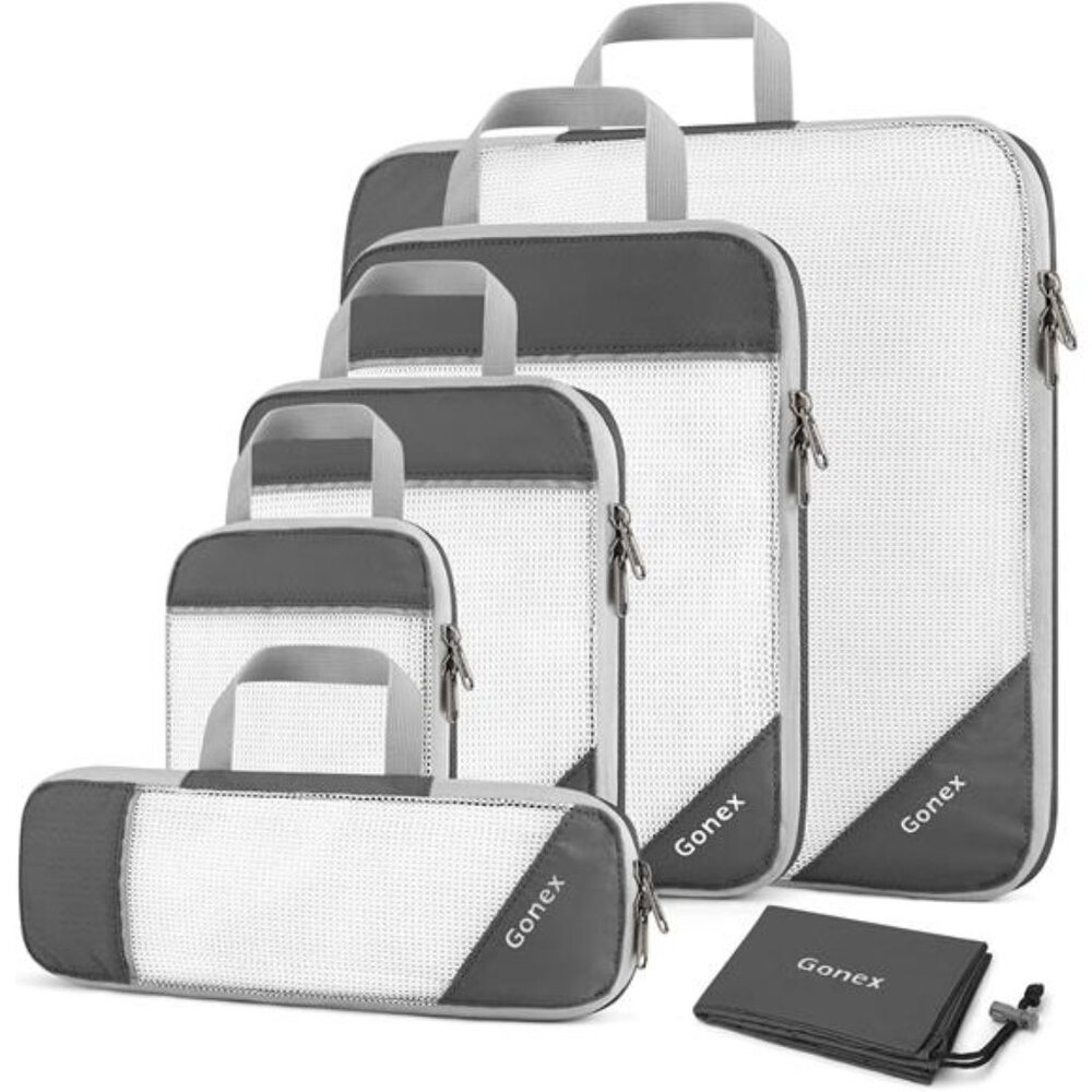 Compression Packing Cubes, Gonex Extensible Storage Mesh Bags Organizers